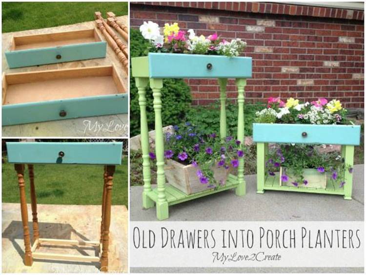 How to Upcycle Old Drawers into Porch Planters