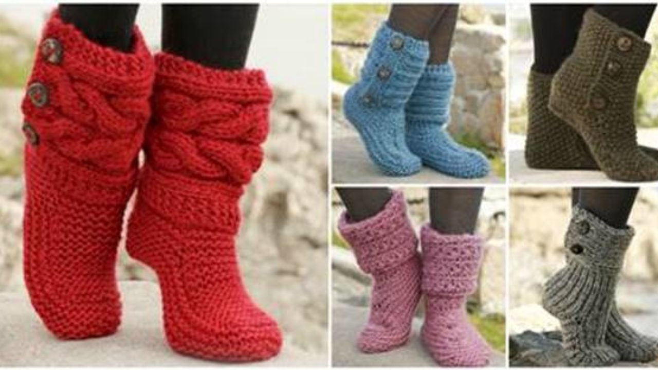Free Patterns For Knitted Slippers Beginners