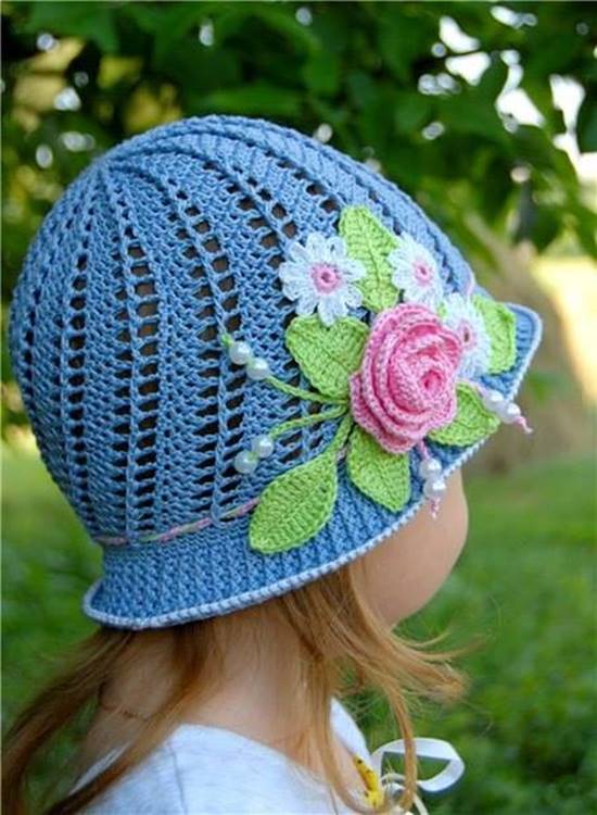 Creative DIY Adorable Crochet Flower Hats for Little Girls