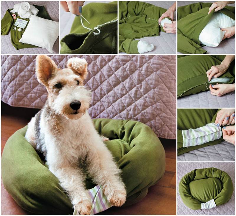 Creative DIY Comfy Pet Bed from Old Sweatshirt