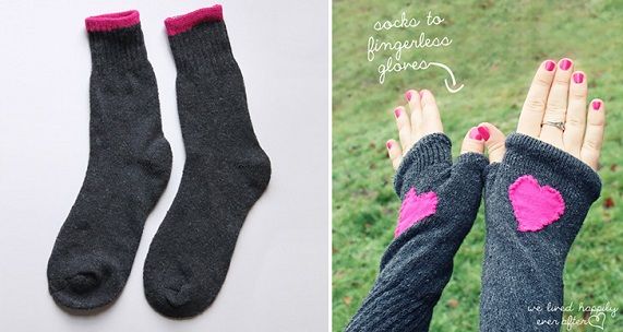 Creative DIY Fingerless Gloves From Socks 1