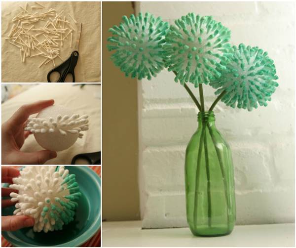 Creative DIY Pretty Q-tips Flower Blooms