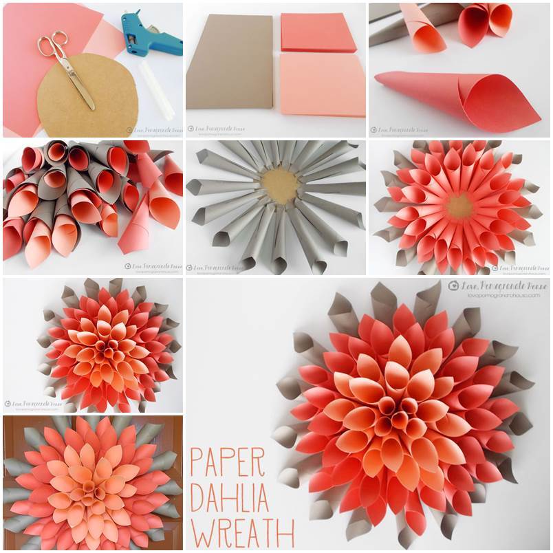 Creative Ideas - DIY Beautiful Paper Dahlia Wreath