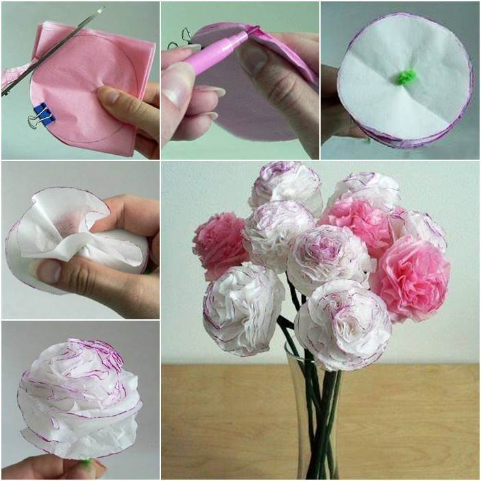 DIY Mini Tissue Paper Flowers Bouquet