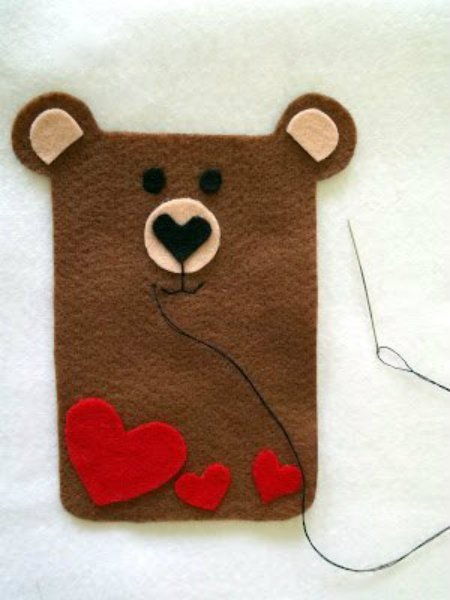 Creative Ideas - DIY Cute Felt Bear Phone Case 4