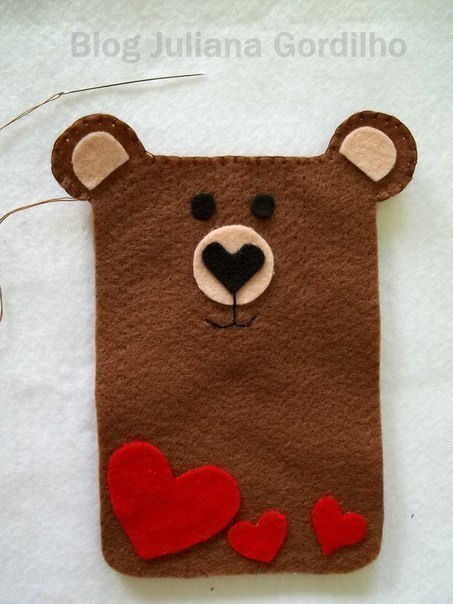 Creative Ideas - DIY Cute Felt Bear Phone Case 5