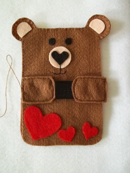 Creative Ideas - DIY Cute Felt Bear Phone Case 8