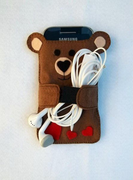 Creative Ideas - DIY Cute Felt Bear Phone Case 9