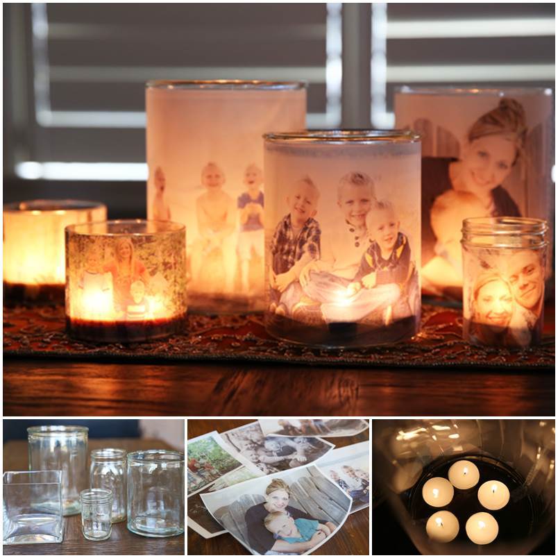 Creative Ideas - DIY Glowing Family Photo Luminary