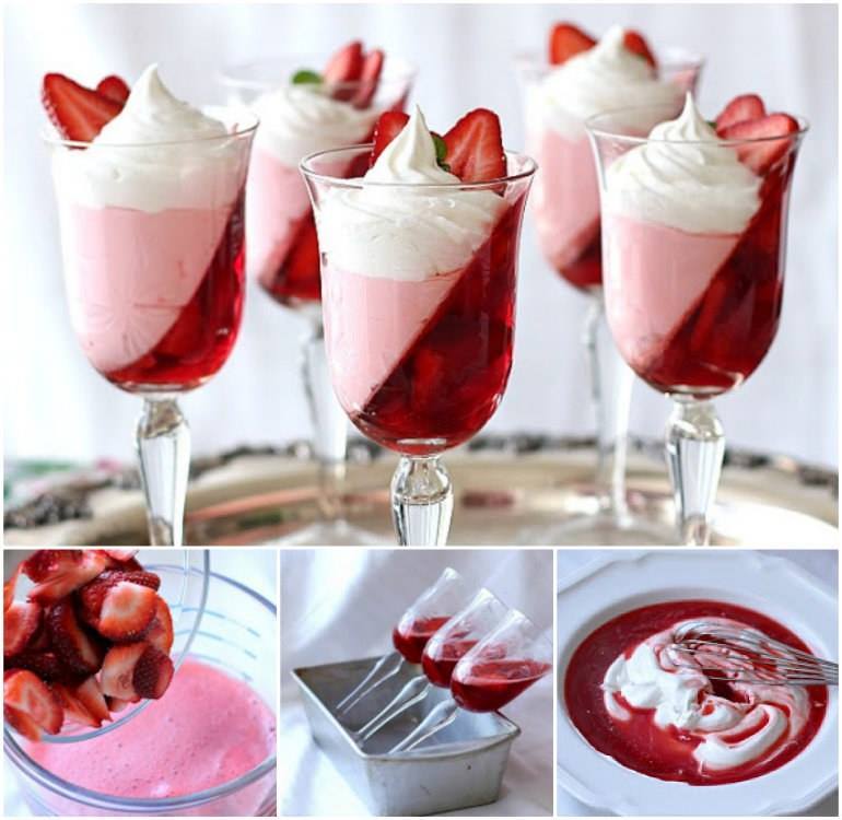 Creative Ideas - DIY Jell-O Strawberry Parfait