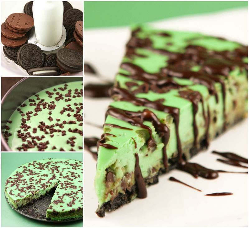 Creative Ideas - DIY Mint Chocolate Chip Cheesecake