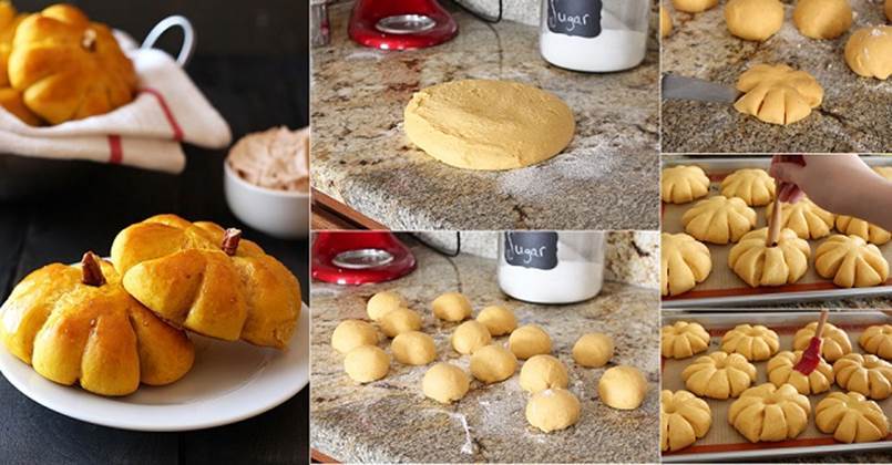 Creative Ideas - DIY Pumpkin Bread Rolls with Cinnamon Butter