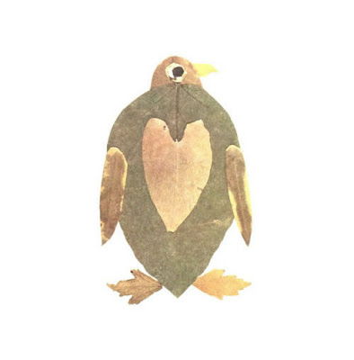 Creative Leaf Animal Art - Leaf Penguin