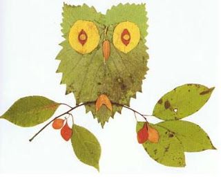 Creative Leaf Animal Art - Leaf Owl