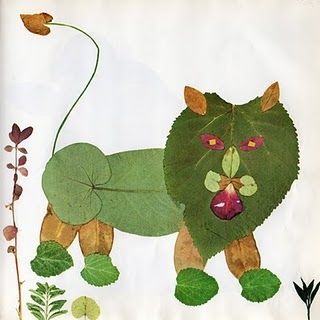 Creative Leaf Animal Art - Leaf Lion