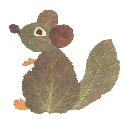 Creative Leaf Animal Art - Leaf Mouse