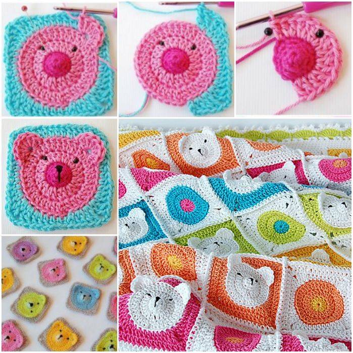 colorful patterns crochet blanket baby DIY Bear Crochet Baby Blanket Teddy Adorable