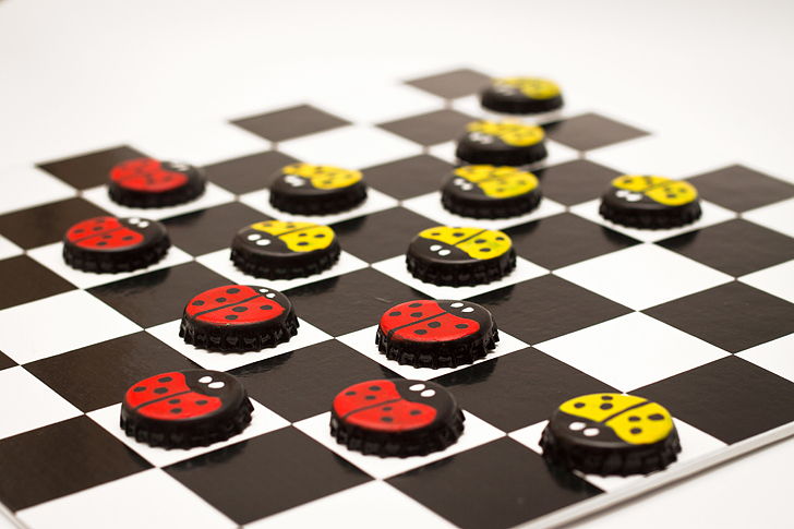 how cardboard make things to DIY Checkers with Bottle Game Board Cap