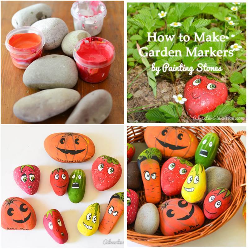DIY Creative Garden Markers by Painting Stones