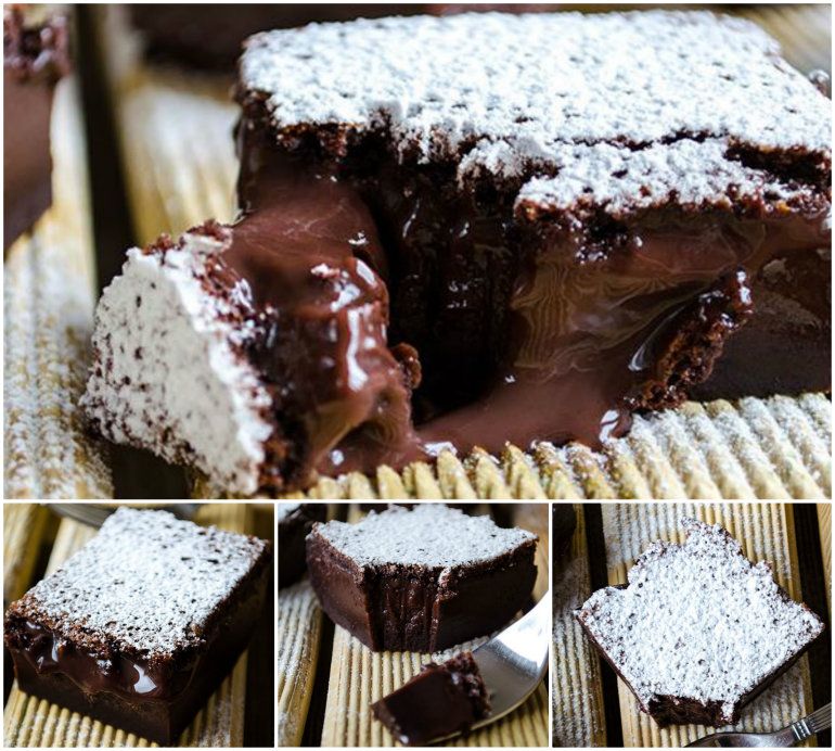 DIY Delicious Magic Chocolate Custard Cake 1