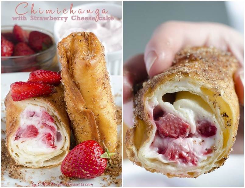 DIY Delicious Strawberry Cheesecake Chimichangas