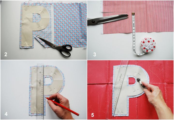 DIY Fabric Alphabet Letter Cushion 2