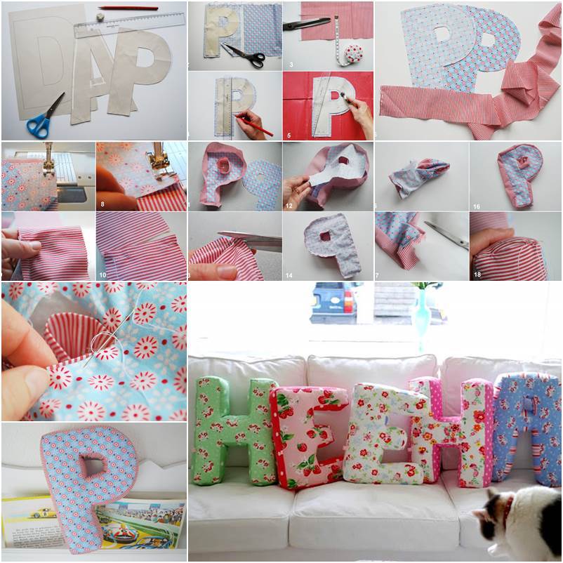 DIY Fabric Alphabet Letter Cushion