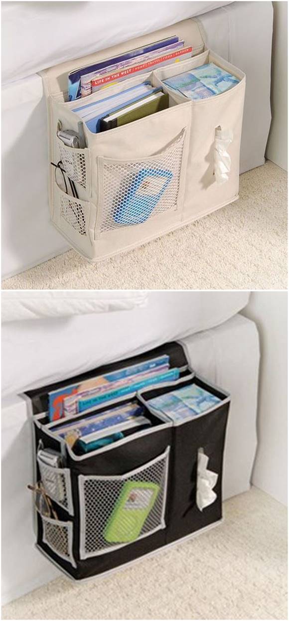 DIY Hanging Bedside Organizer