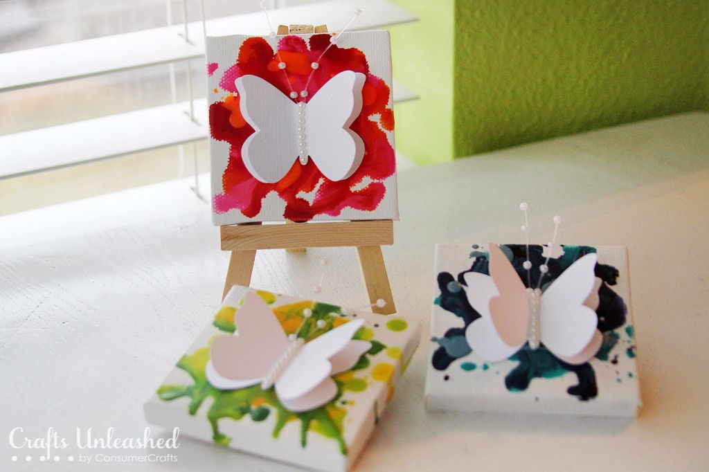 DIY Pretty Butterfly and Crayon Art Canvases 1