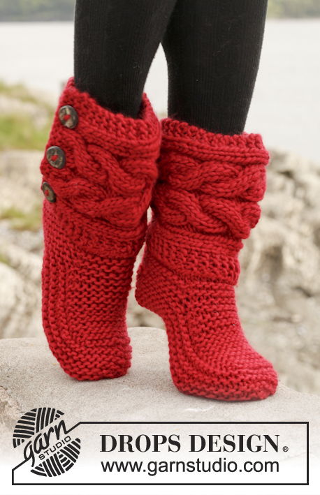 Little Red Riding Knitted Slippers FREE Pattern