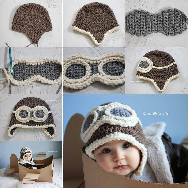 Creative Ideas - DIY Adorable Crochet Aviator Hat