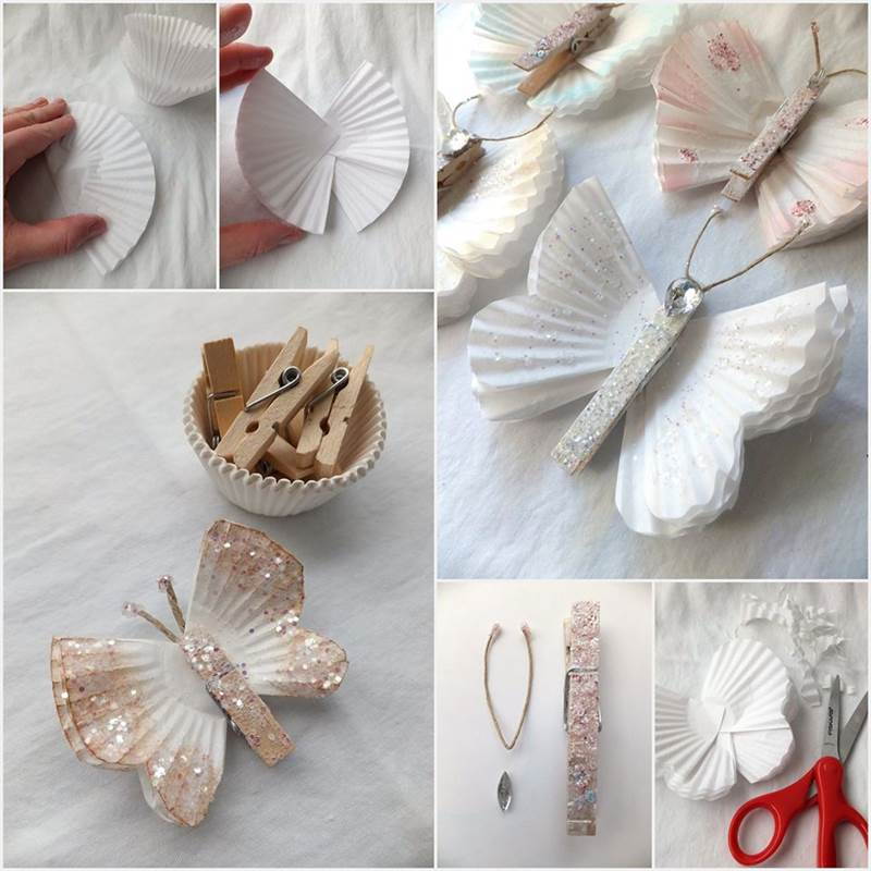 Creative Ideas - DIY Beautiful Butterflies from Cupcake Liners