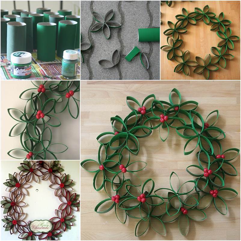 Creative Ideas - DIY Beautiful Paper Roll Christmas Wreath