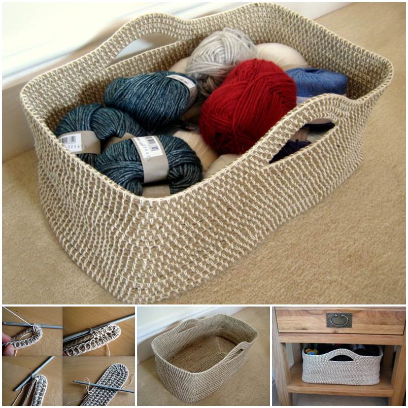 Creative Ideas – DIY Crochet Rope Basket