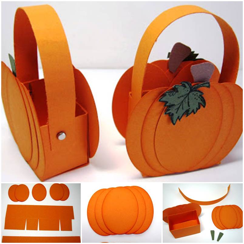 Creative Ideas - DIY Cute Little Paper Pumpkin Basket