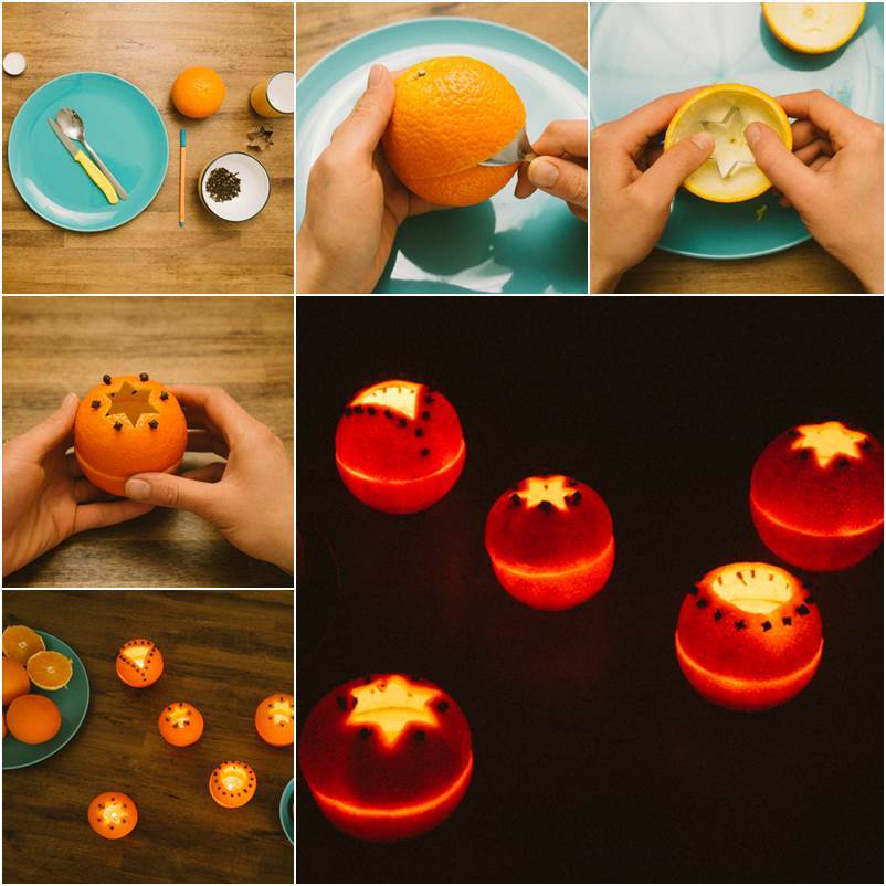 Creative Ideas - DIY Cute Orange Rind Lanterns
