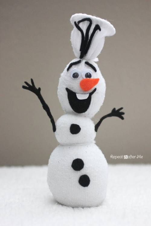 Creative Ideas - DIY Disney Frozen Olaf Sock Snowman