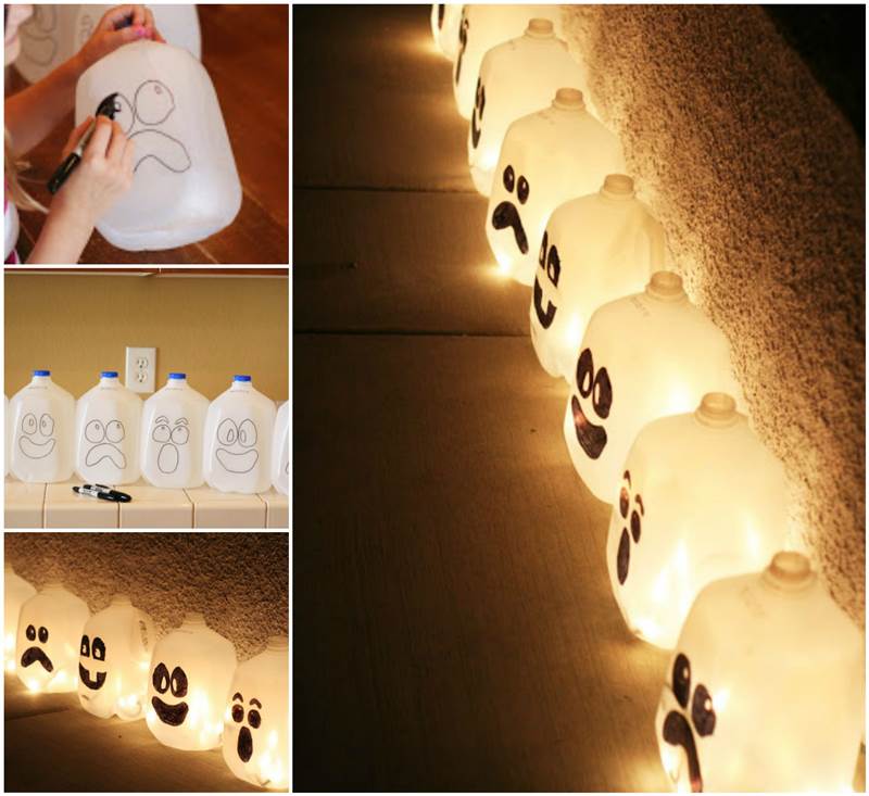 Creative Ideas - DIY Halloween Lanterns from Recycled Milk Jugs