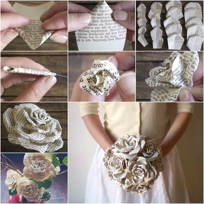 Creative Ideas - DIY Paper Roses from Storybook Pages