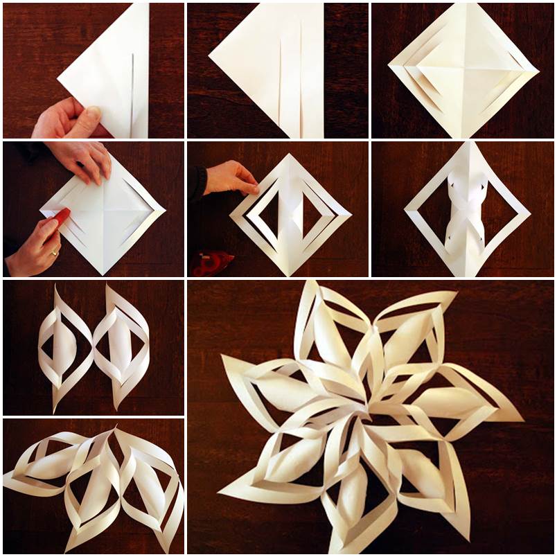 Creative Ideas  DIY Paper Snowflake Christmas Ornament