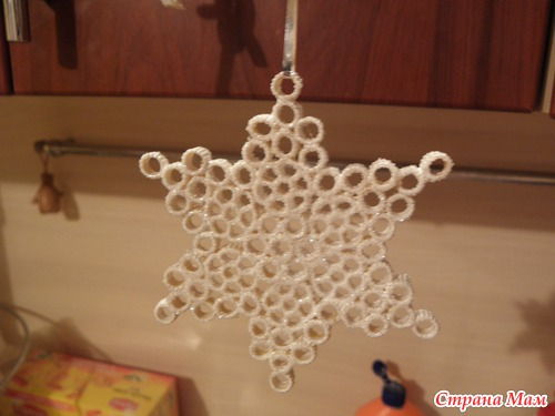 Creative Ideas - DIY Pasta Snowflake Ornaments