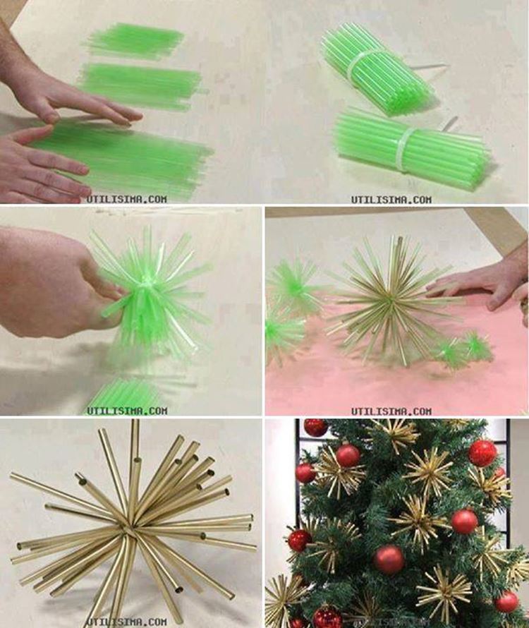 Creative Ideas - DIY Plastic Straw Christmas Ornaments