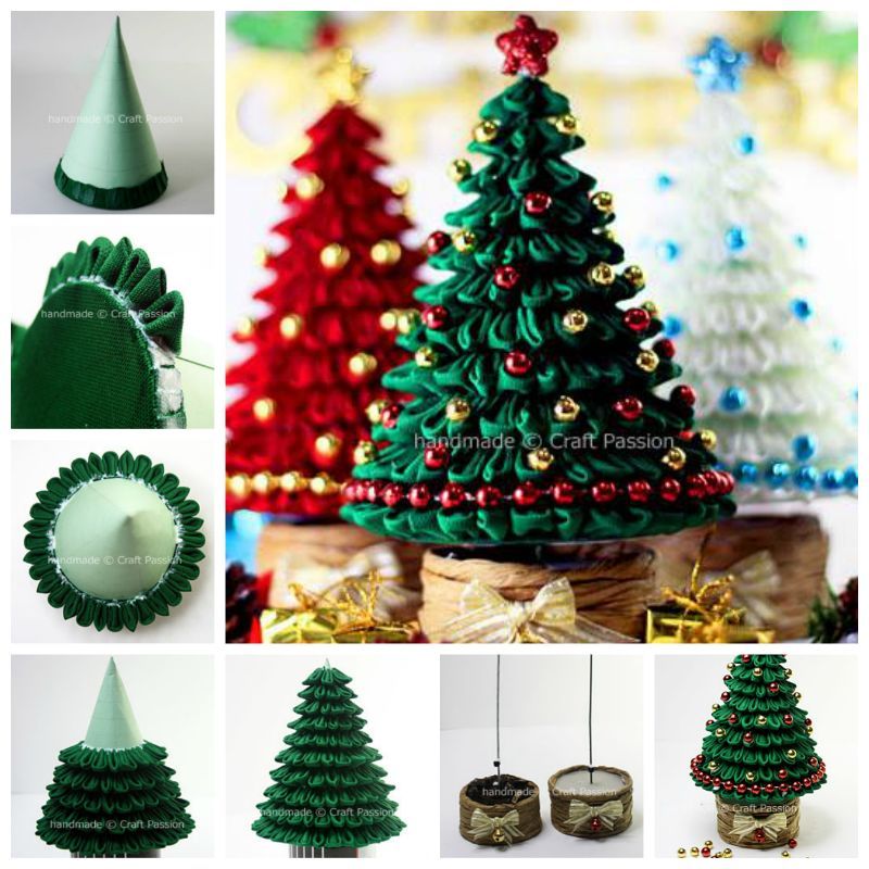 Creative Ideas - DIY Ribbon Kanzashi Christmas Tree