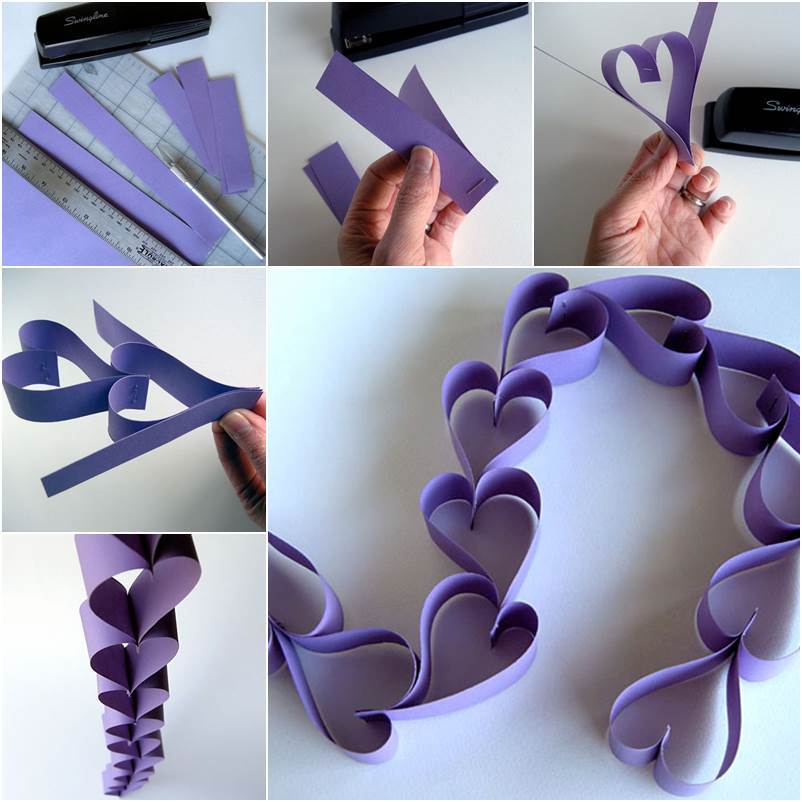 Creative Ideas - DIY Valentine Paper Heart Chain