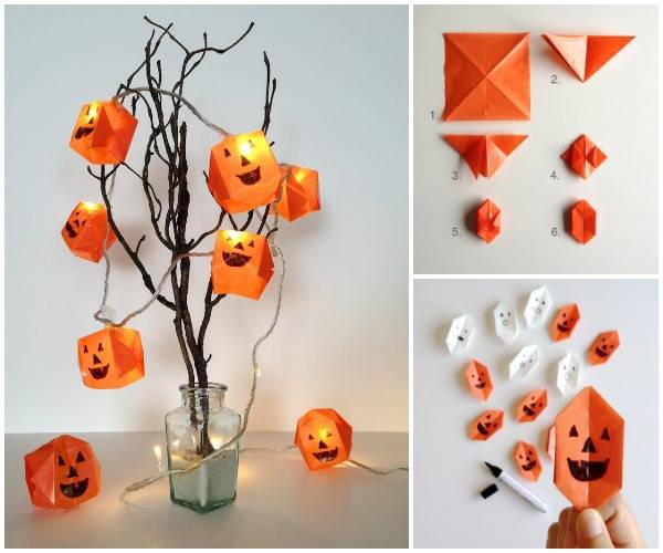 Creative Ideas - DIY Origami Halloween Lanterns