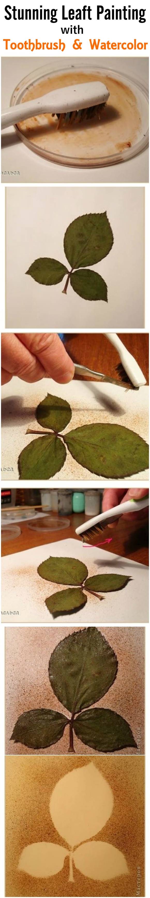 Creative Ideas - DIY Stunning Leaf Painting Using Toothbrush