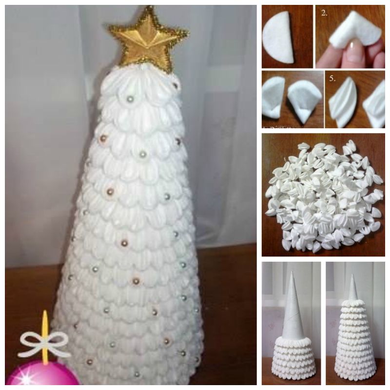 Creative Ideas - DIY Cotton Pad Christmas Tree
