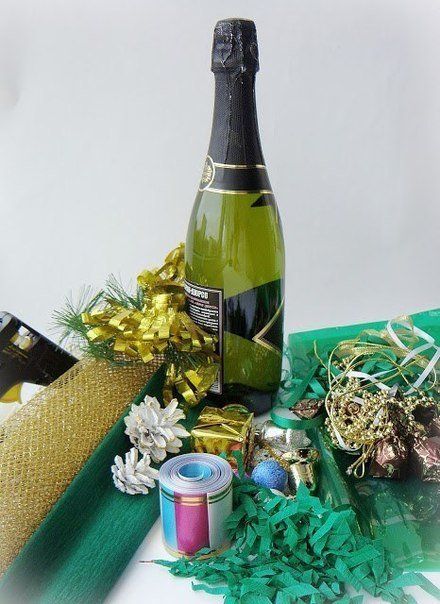 Creative Ideas - DIY Decorated Holiday Champagne Bottle 1