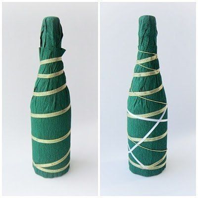 Creative Ideas - DIY Decorated Holiday Champagne Bottle 4