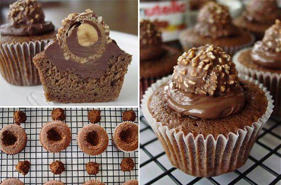 DIY Delicious Nutella Ferrero Rocher Cupcakes